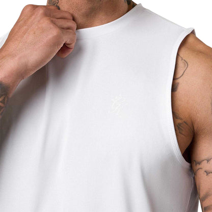 White - Side - Gym King Mens Victory Tank Top