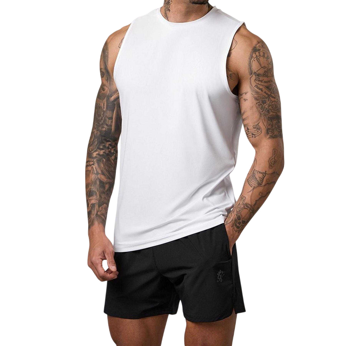 White - Lifestyle - Gym King Mens Victory Tank Top
