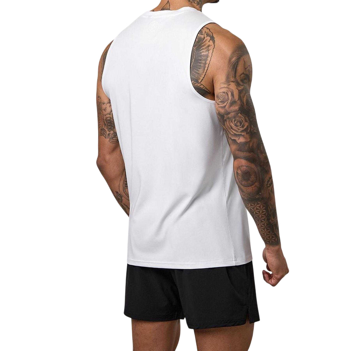 White - Pack Shot - Gym King Mens Victory Tank Top