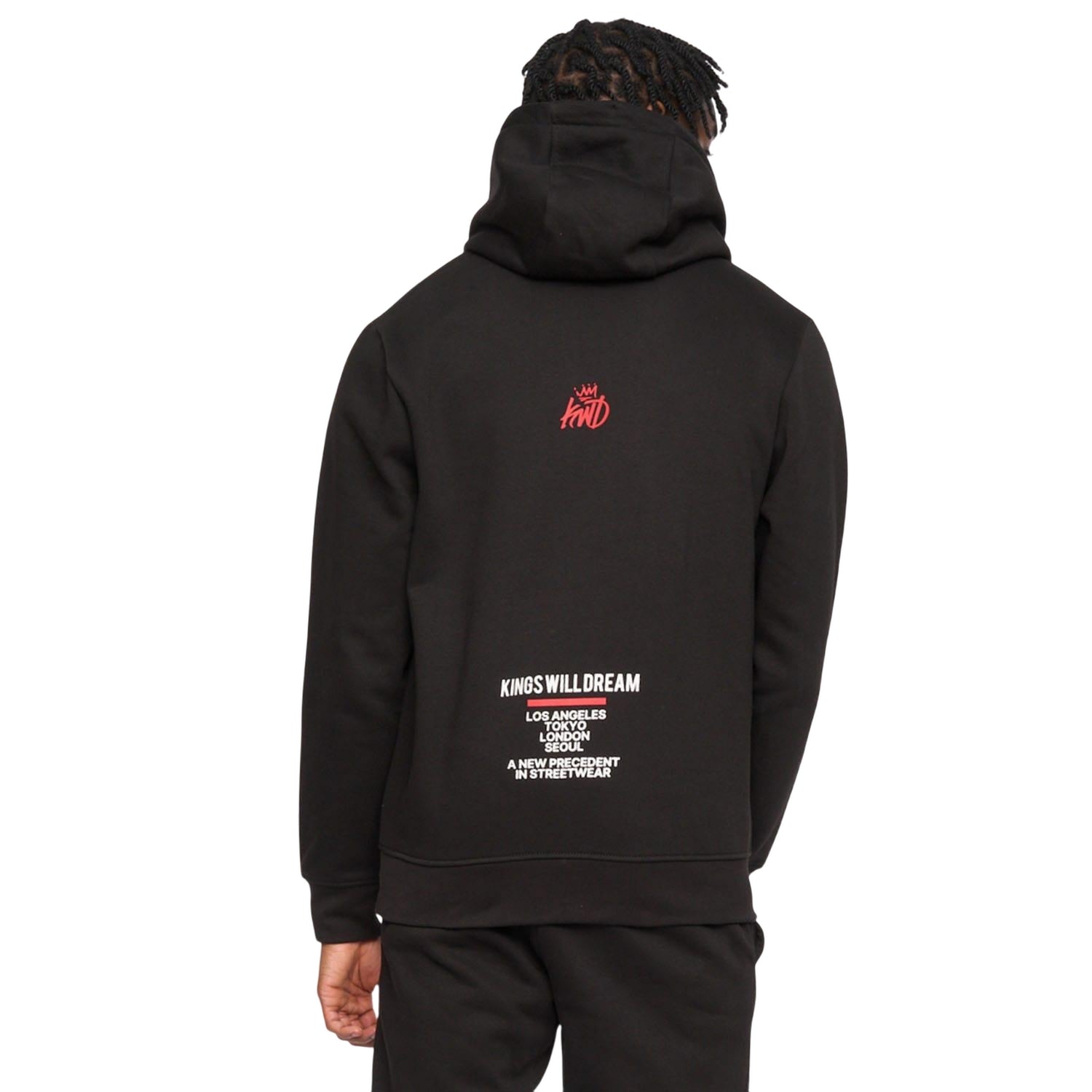 Black - Back - Kings Will Dream Mens Tagged Hoodie