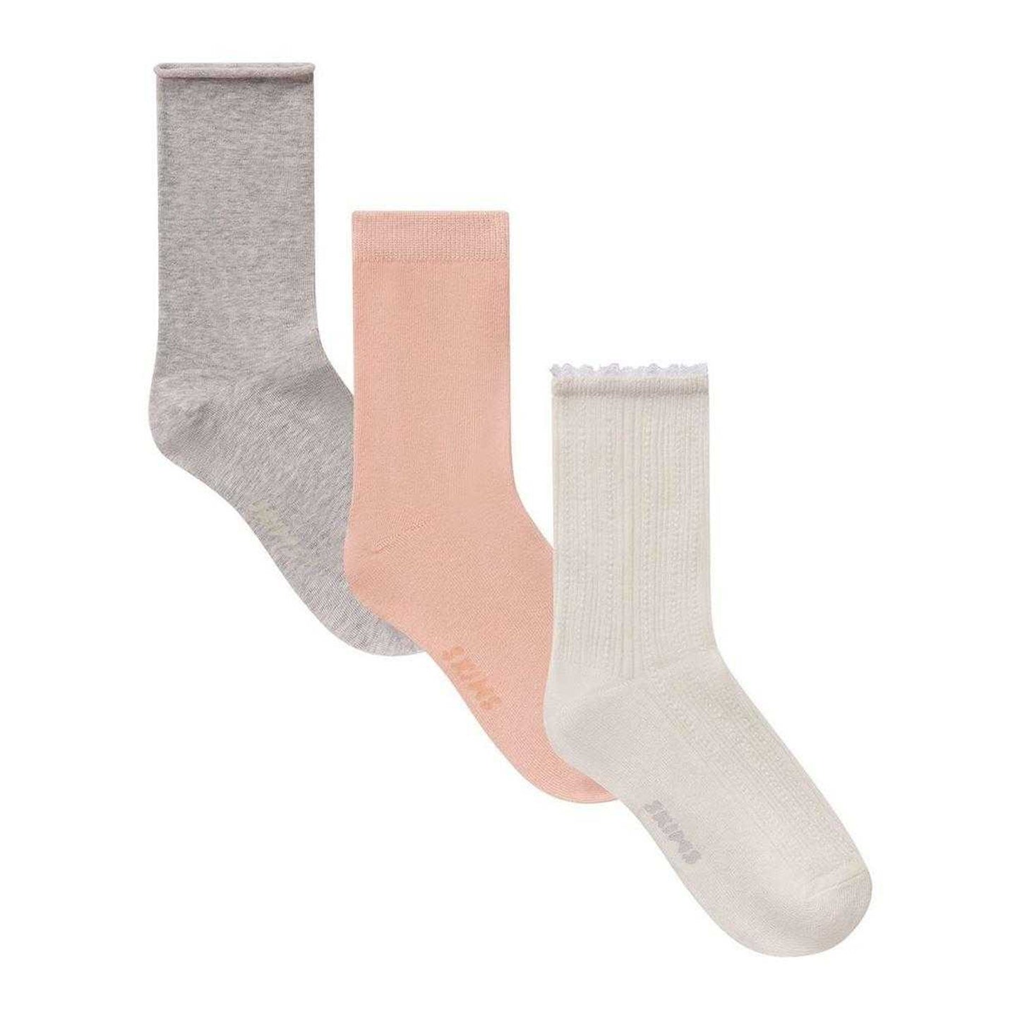 Marble-Primrose - Front - Skims Womens-Ladies Textured Socks (Pack of 3)
