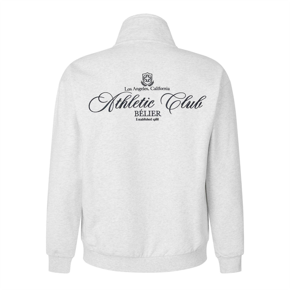Snow Marl - Back - Belier Mens Quarter Zip Athletic Sweatshirt