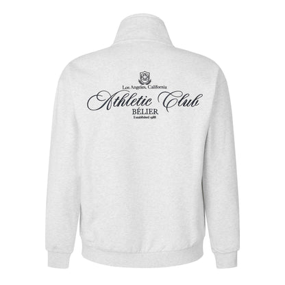 Snow Marl - Back - Belier Mens Quarter Zip Athletic Sweatshirt