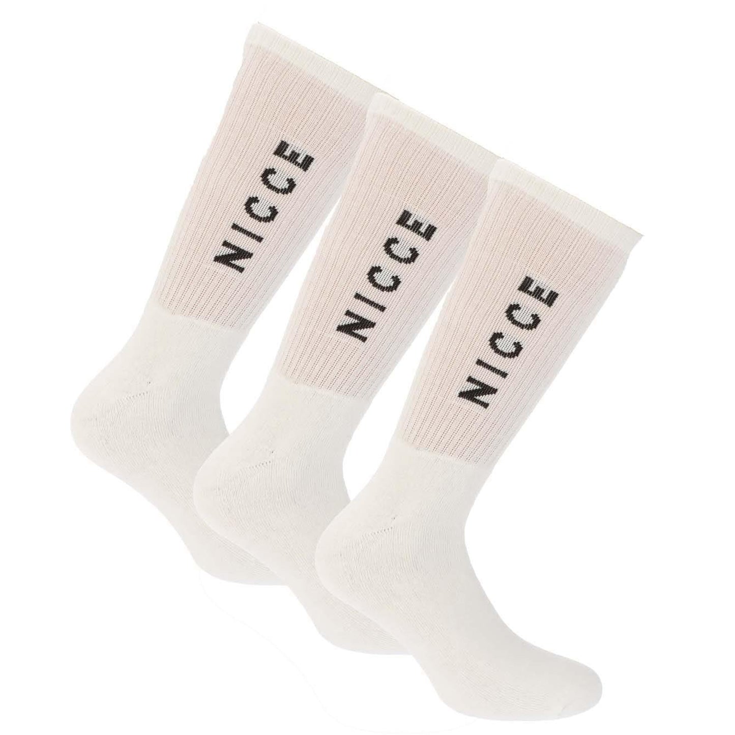 White - Front - Nicce Mens Menlo Socks (Pack of 3)