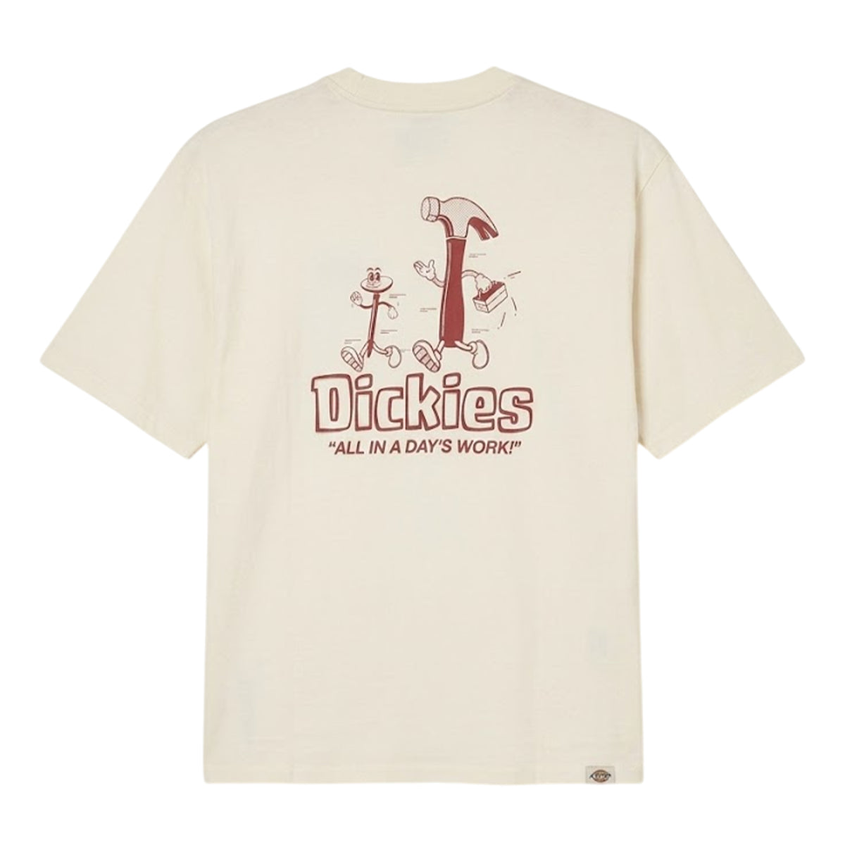 Egret - Back - Dickies Mens Logo Cotton Blend Regular T-Shirt
