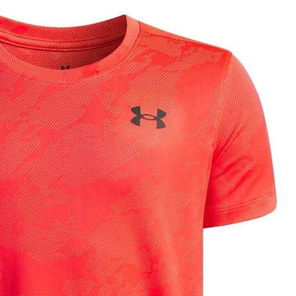 Racing Red - Side - Under Armour Childrens-Kids Camouflage T-Shirt