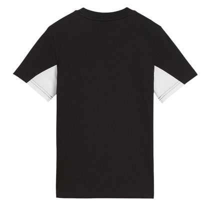 Black-White-Grey - Back - Puma Childrens-Kids Colour Block T-Shirt