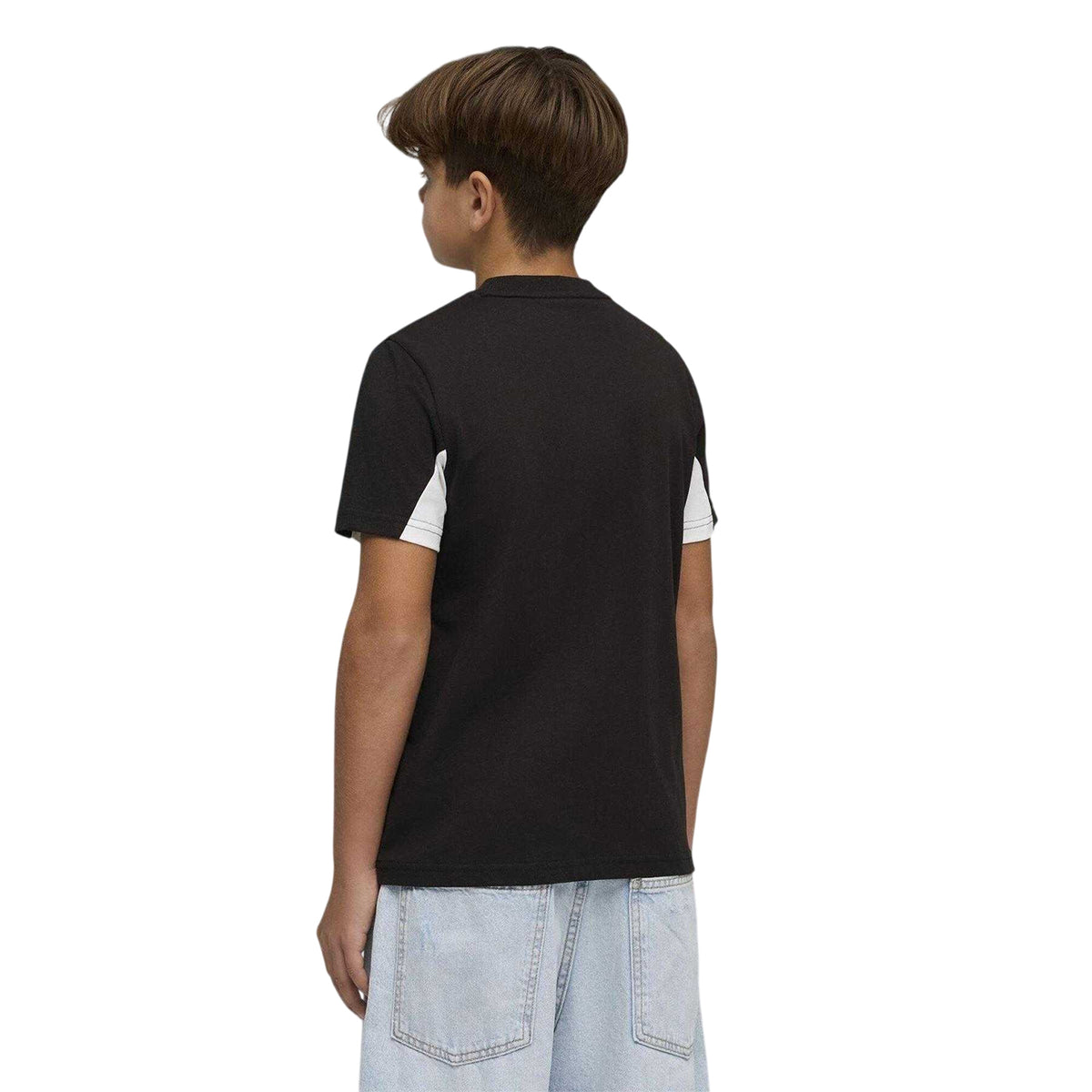 Black-White-Grey - Lifestyle - Puma Childrens-Kids Colour Block T-Shirt