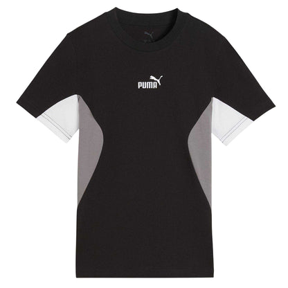 Black-White-Grey - Front - Puma Childrens-Kids Colour Block T-Shirt