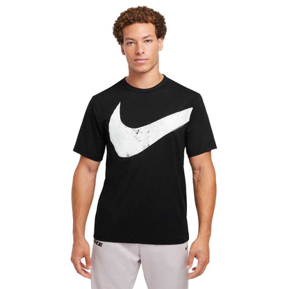 Black-White - Front - Nike Mens Hyverse Distressed Logo T-Shirt