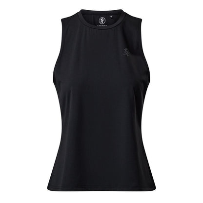 Black - Front - Gym King Womens-Ladies Victory Split Hem Tank Top