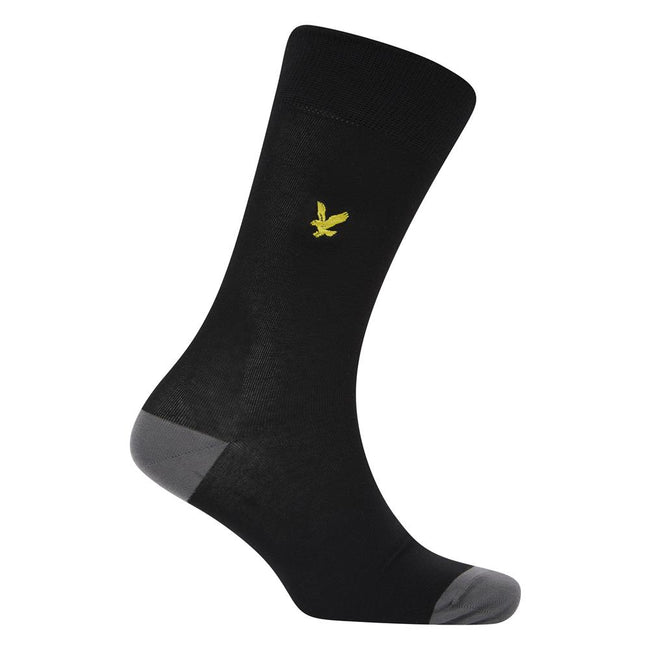 Black - Lifestyle - Lyle & Scott Mens Contrast Crew Socks (Pack of 5)