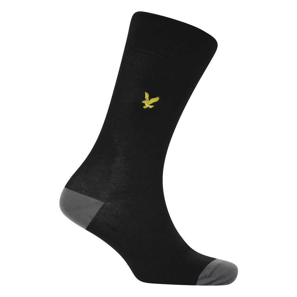 Black - Lifestyle - Lyle & Scott Mens Contrast Crew Socks (Pack of 5)