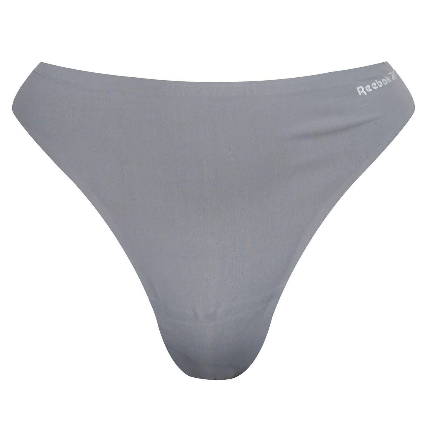 Black-White-Grey - Back - Reebok Womens-Ladies Logo Thong (Pack of 3)