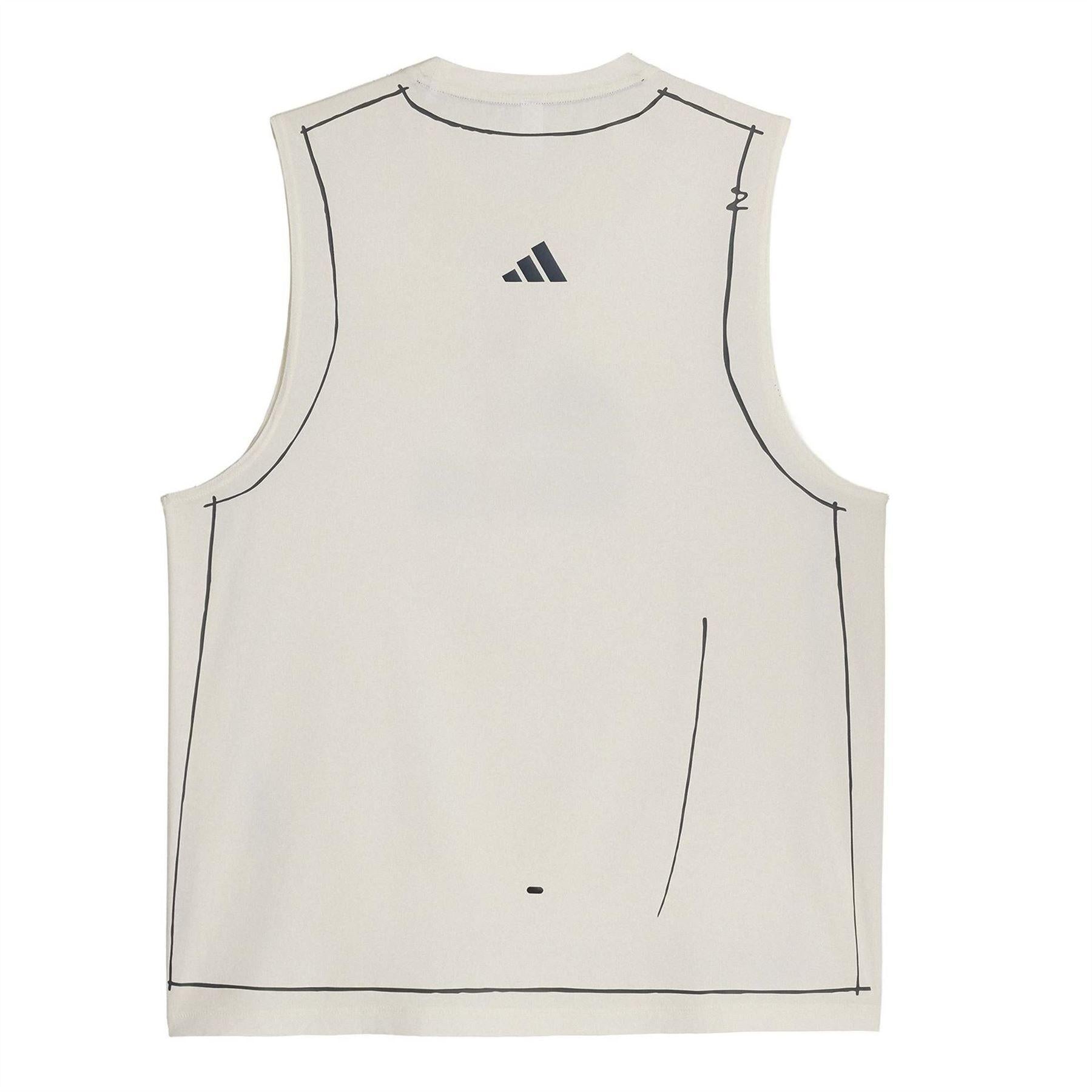 Chic Pure White - Back - Adidas Mens Song For The Mute Sleeveless Tank Top