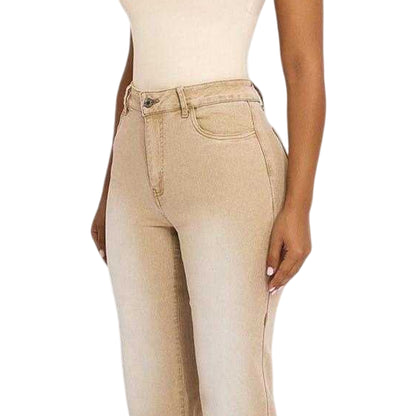 Beige - Side - Mars The Label Womens-Ladies Cindy Straight Leg Jeans