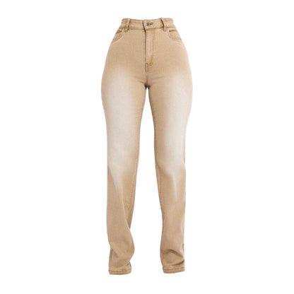 Beige - Front - Mars The Label Womens-Ladies Cindy Straight Leg Jeans