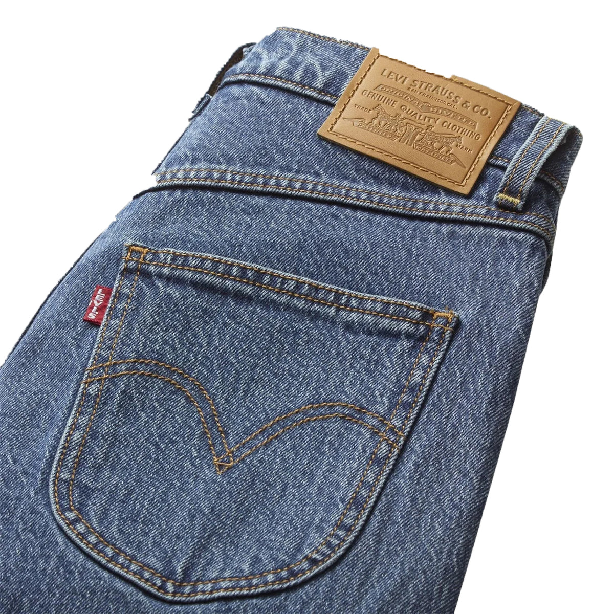 Valley Stone - Side - Levis Womens-Ladies Ribcage High Rise Wide Leg Jeans