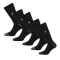 Black - Back - Lyle & Scott Mens Contrast Crew Socks (Pack of 5)