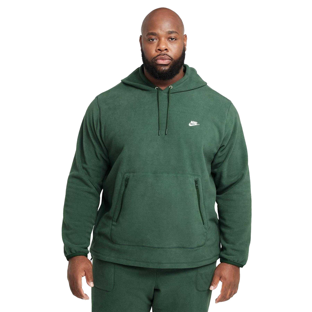 Fir-White - Front - Nike Mens Embroidered Logo Hoodie