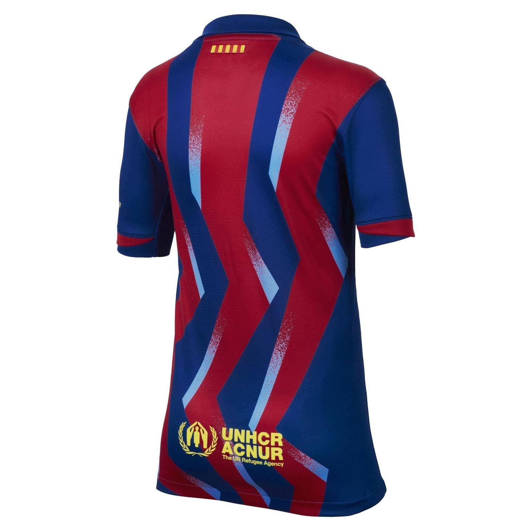 Blue-Yellow - Back - Nike Childrens-Kids FC Barcelona Alternative Jersey
