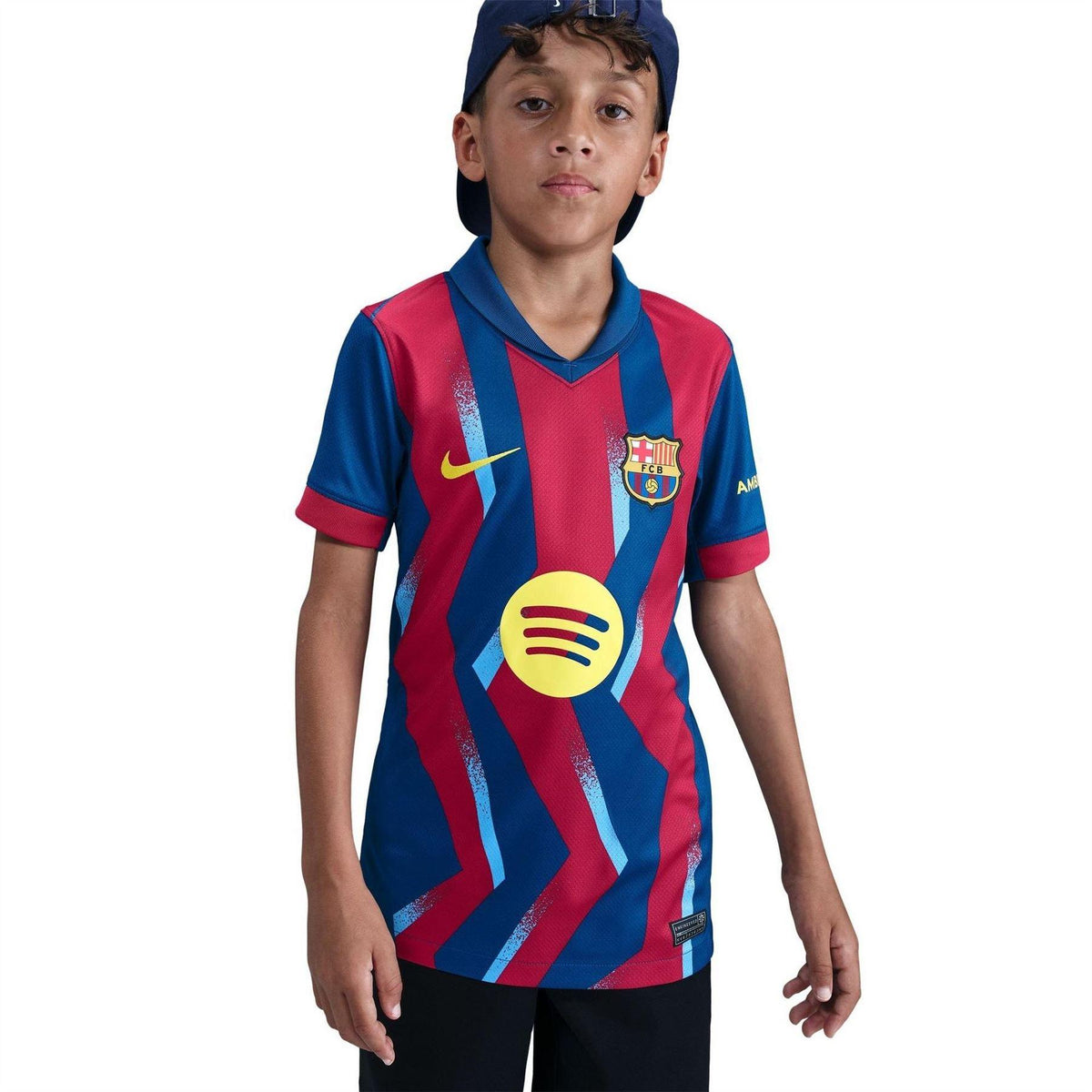 Blue-Yellow - Side - Nike Childrens-Kids FC Barcelona Alternative Jersey