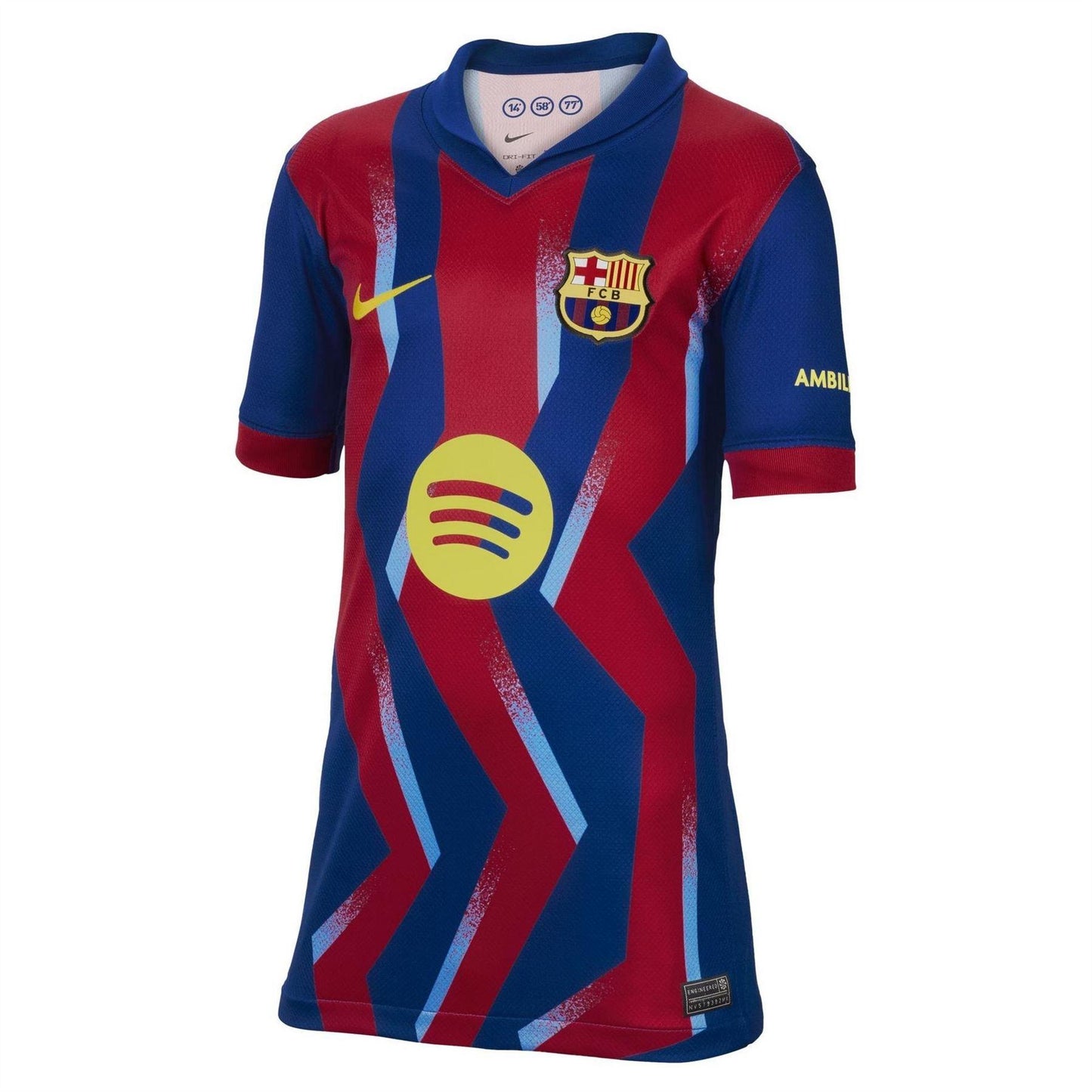 Blue-Yellow - Front - Nike Childrens-Kids FC Barcelona Alternative Jersey
