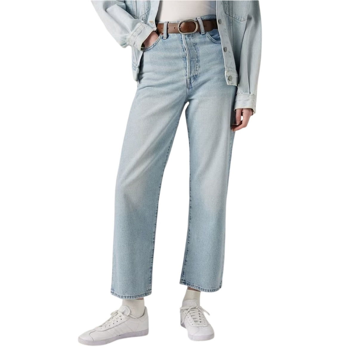Middle Road - Side - Levis Womens-Ladies Ribcage High Rise Straight Jeans