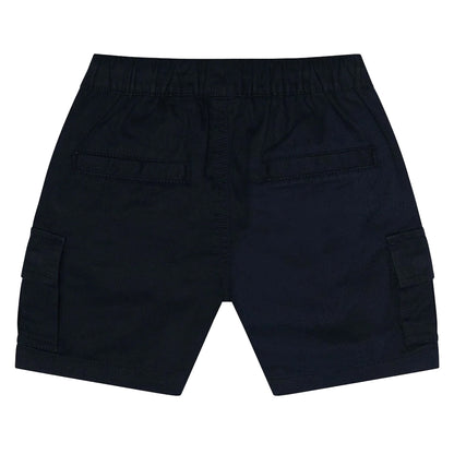 Black - Back - Weekend Offender Mens High Desert Elasticated Waist Cargo Shorts