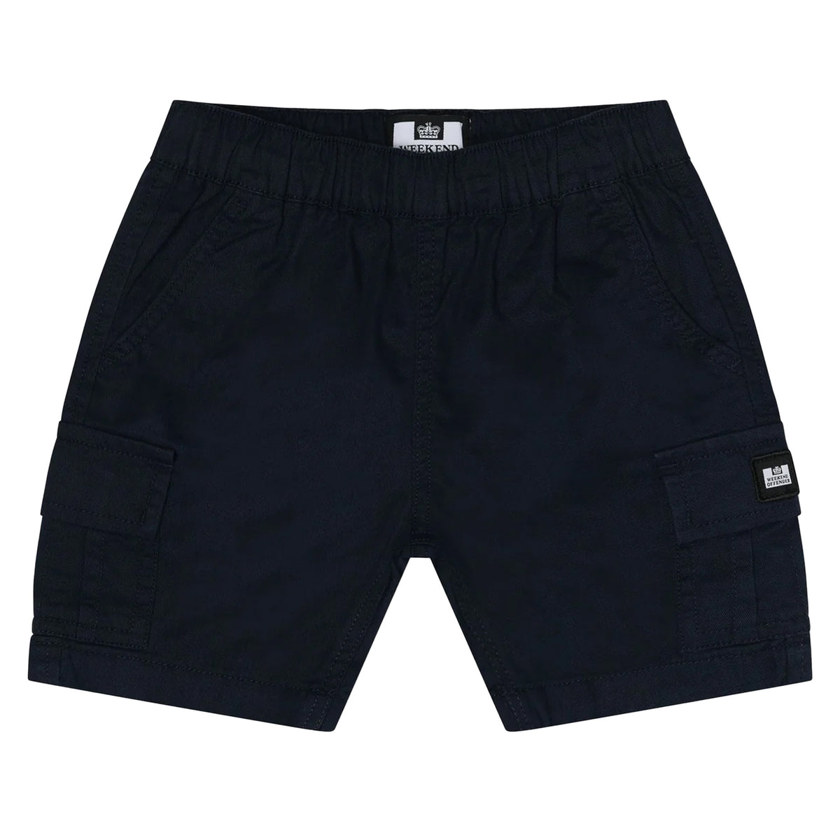 Navy - Front - Weekend Offender Mens High Desert Elasticated Waist Cargo Shorts