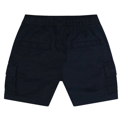 Navy - Back - Weekend Offender Mens High Desert Elasticated Waist Cargo Shorts