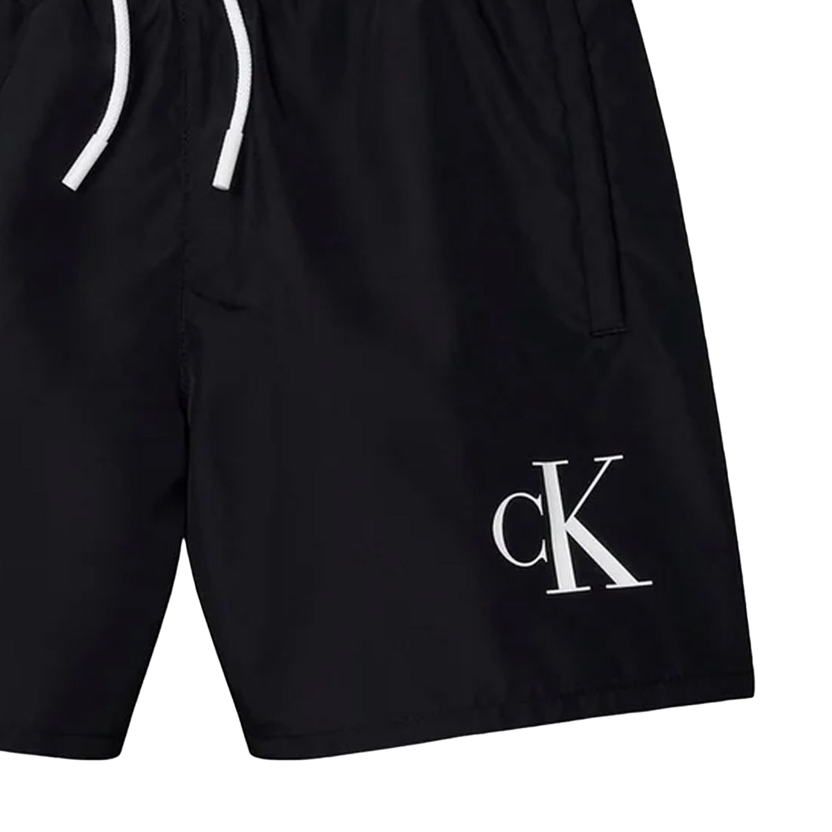Black - Side - Calvin Klein Boys Logo Swim Shorts