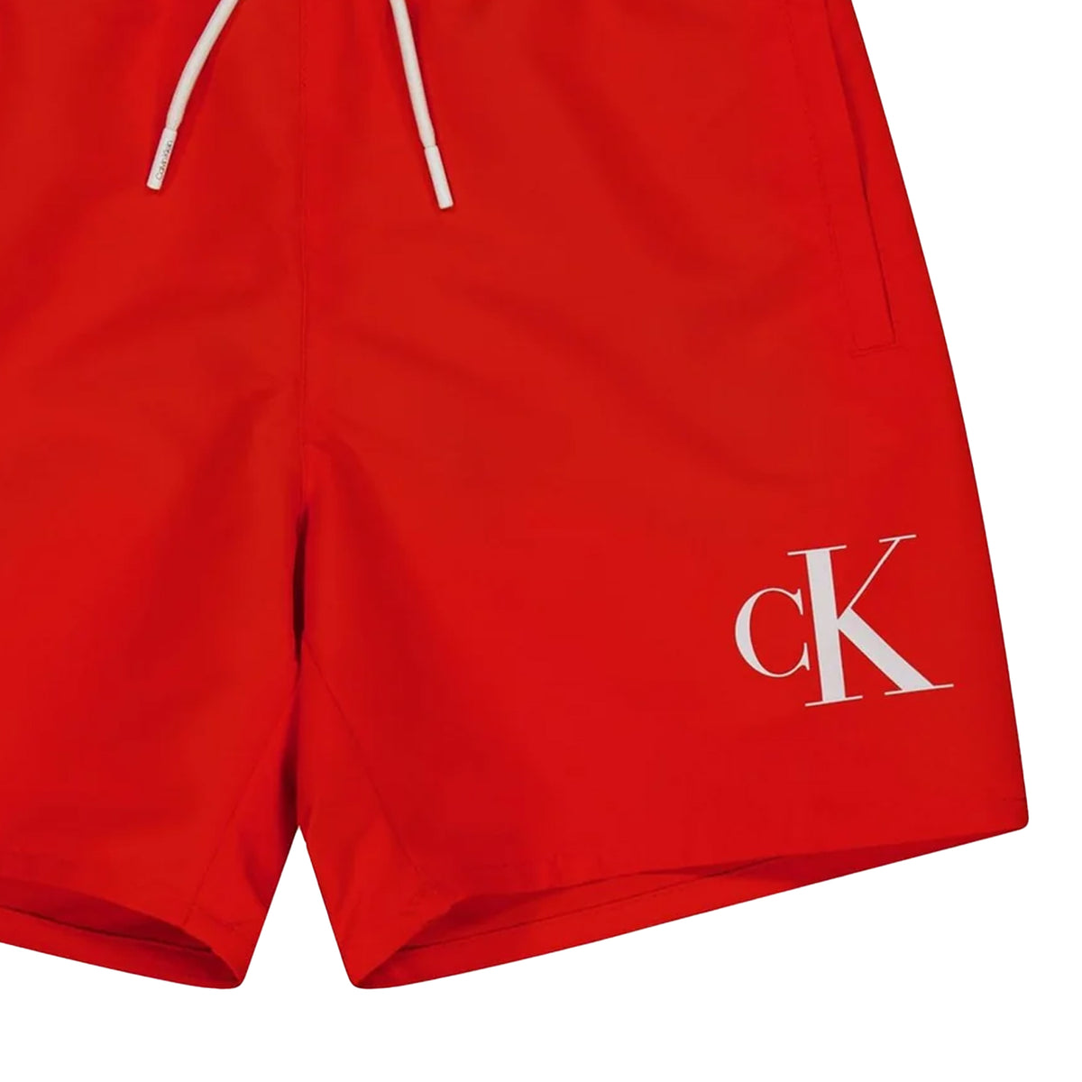 Orange - Side - Calvin Klein Boys Logo Swim Shorts