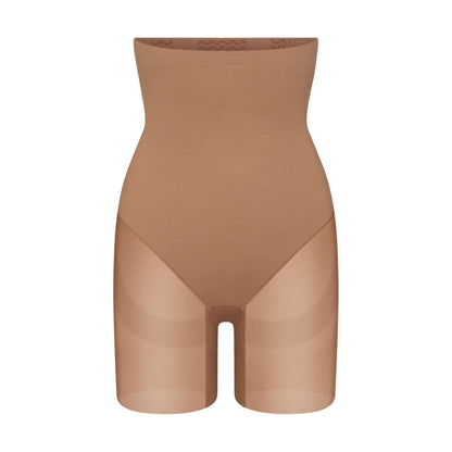 Sienna - Front - Skims Womens-Ladies Mesh Panel Mid Thigh Shapewear Shorts