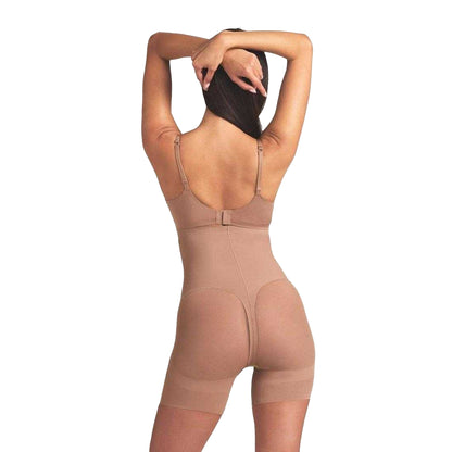 Sienna - Back - Skims Womens-Ladies Mesh Panel Mid Thigh Shapewear Shorts