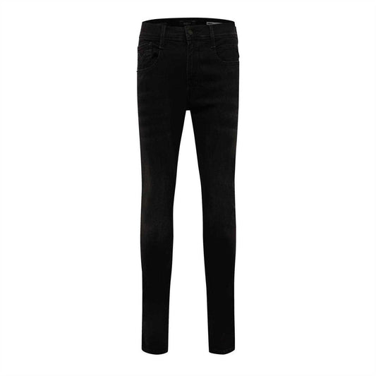 Black - Front - Replay Mens Anbass Cotton Blend Slim Jeans