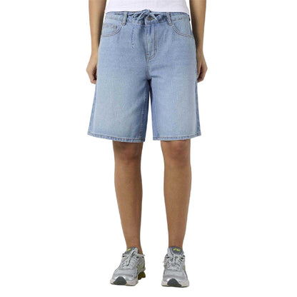 Light Blue - Side - Noisy May Womens-Ladies Denim Loose Fit Shorts