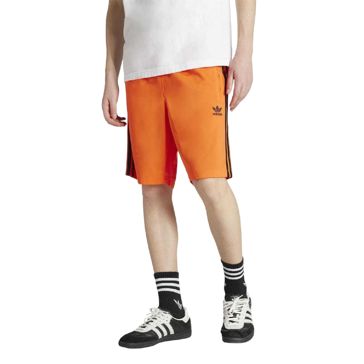 Orange-Black - Side - Adidas Mens Originals Firebird Shorts
