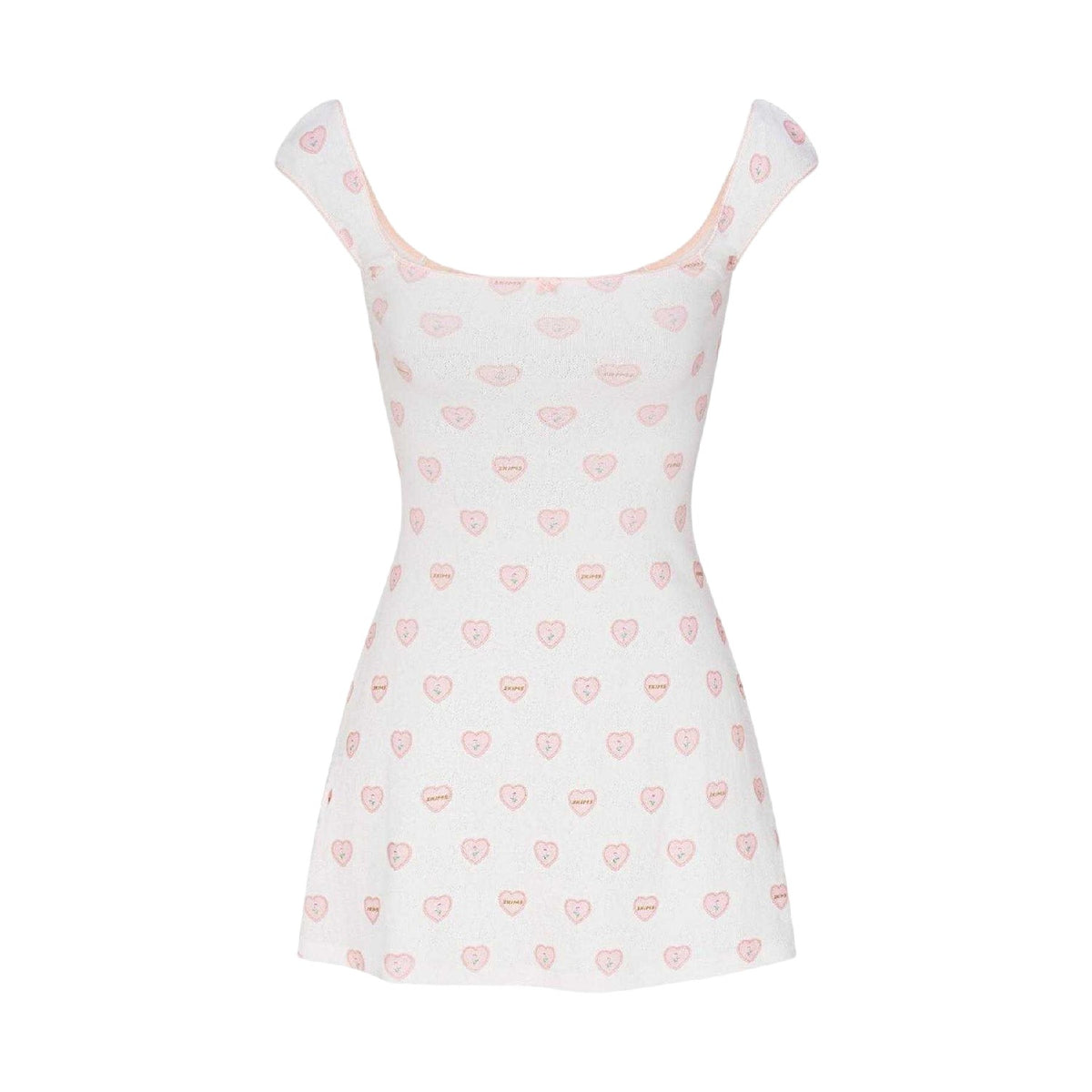 Snow - Front - Skims Womens-Ladies Hearts Pointelle Mini Dress