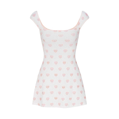 Snow - Front - Skims Womens-Ladies Hearts Pointelle Mini Dress