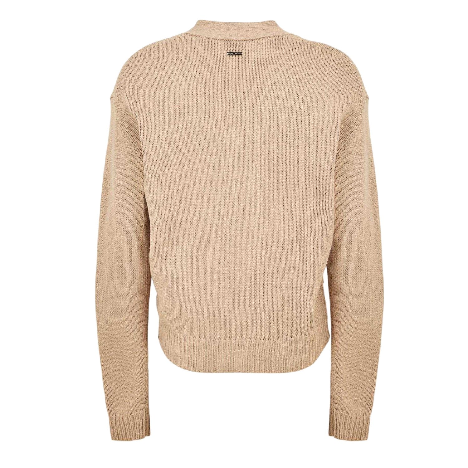 Beige - Back - Belier Mens Knitted Button Front Cardigan