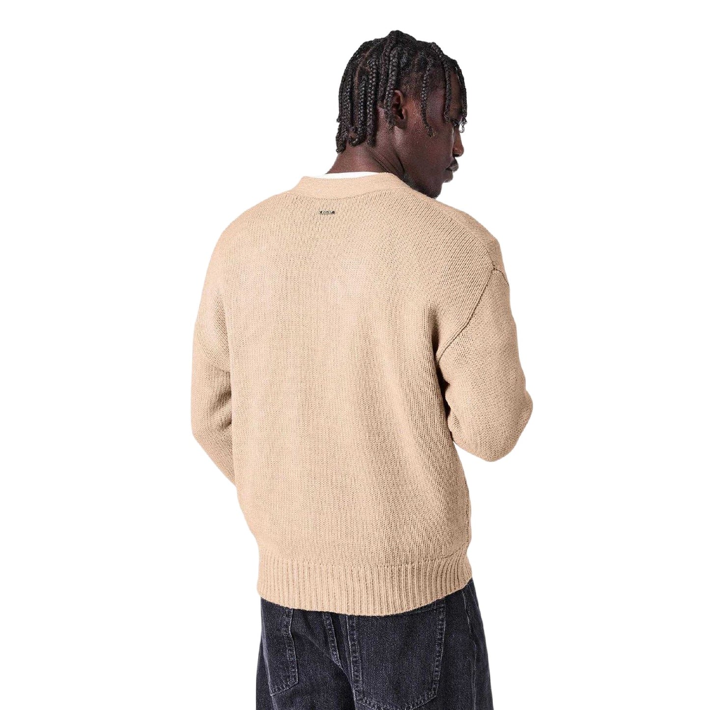Beige - Side - Belier Mens Knitted Button Front Cardigan