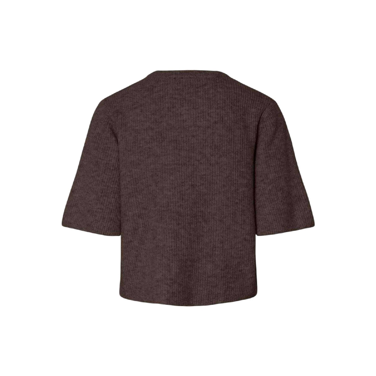 Hot Fudge - Back - Pieces Womens-Ladies Rib Knit Relaxed Fit Short-Sleeved Cardigan