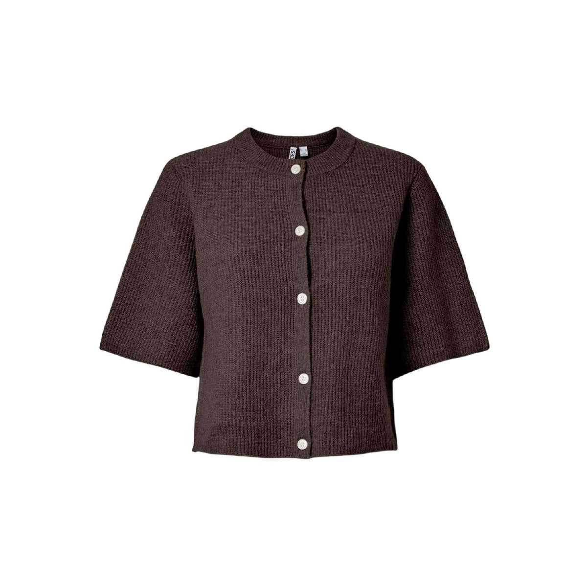 Hot Fudge - Front - Pieces Womens-Ladies Rib Knit Relaxed Fit Short-Sleeved Cardigan