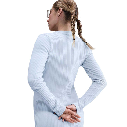 Blue Tint-Blue - Back - Nike Womens-Ladies Stitched Ribbed V Neck Cardigan