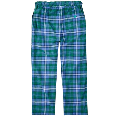 Sea Green - Back - Loungers Mens Brushed Cotton Check Plaid Pyjama Bottoms