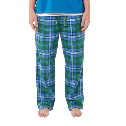 Sea Green - Side - Loungers Mens Brushed Cotton Check Plaid Pyjama Bottoms