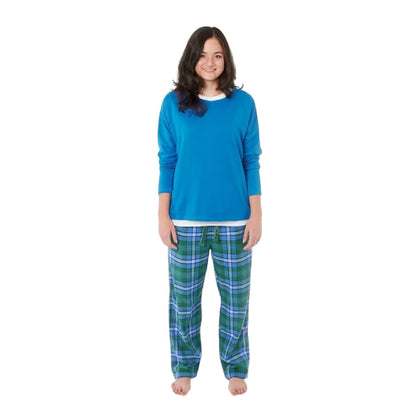 Sea Green - Lifestyle - Loungers Mens Brushed Cotton Check Plaid Pyjama Bottoms