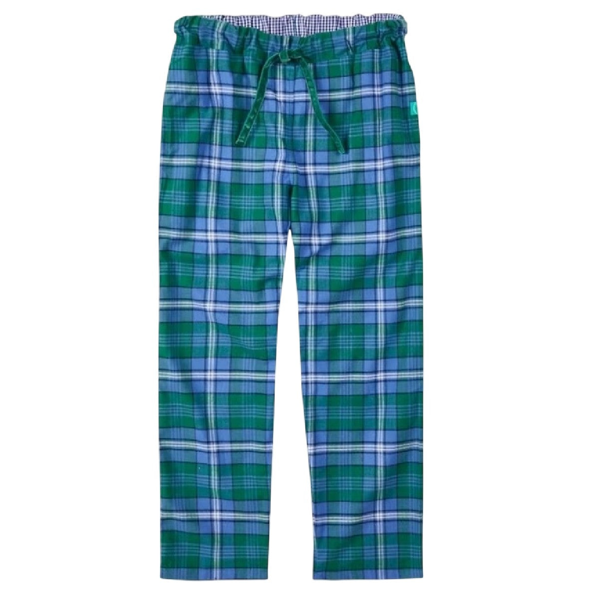 Sea Green - Front - Loungers Mens Brushed Cotton Check Plaid Pyjama Bottoms