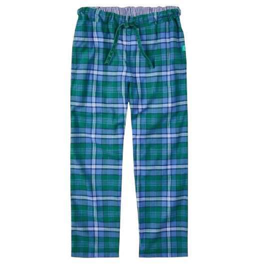 Sea Green - Front - Loungers Mens Brushed Cotton Check Plaid Pyjama Bottoms